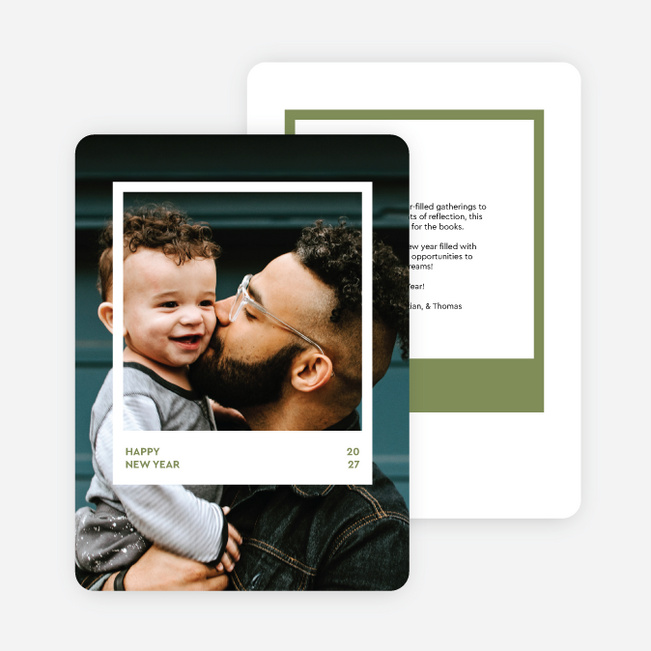 Clear Moments New Year Cards and Invitations - Green