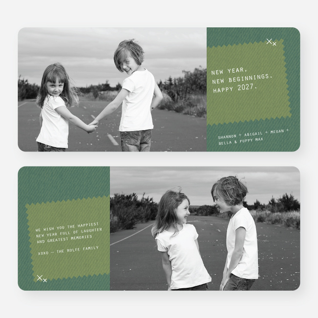 Denim Jeans Holiday Cards - Green