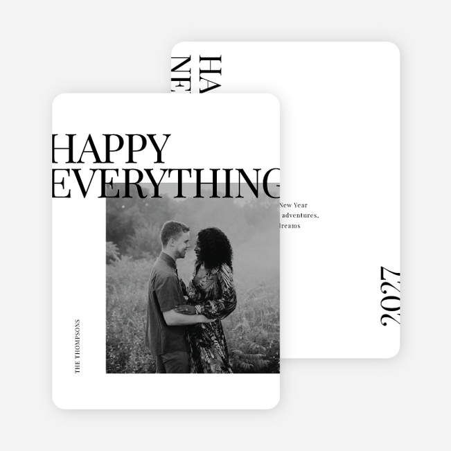 Everything Bright New Year Cards and Invitations - White