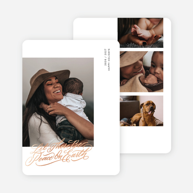 Foil Peaceful Elegance Holiday Cards - Pink