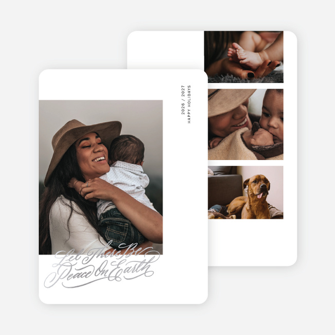 Foil Peaceful Elegance Holiday Cards - Gray