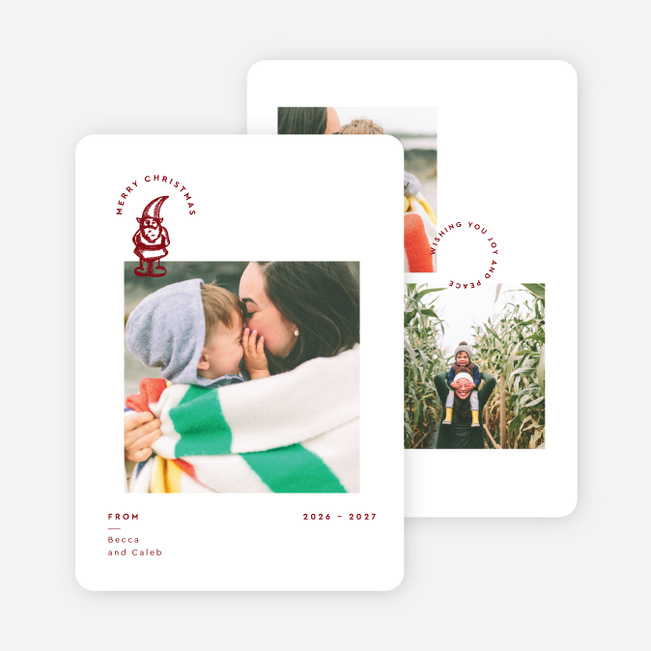 Jolly Gnome Christmas Cards - Red