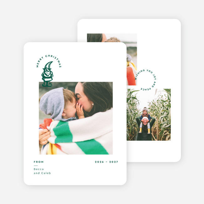 Jolly Gnome Christmas Cards - Green