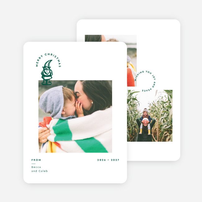 Jolly Gnome Christmas Cards - Green
