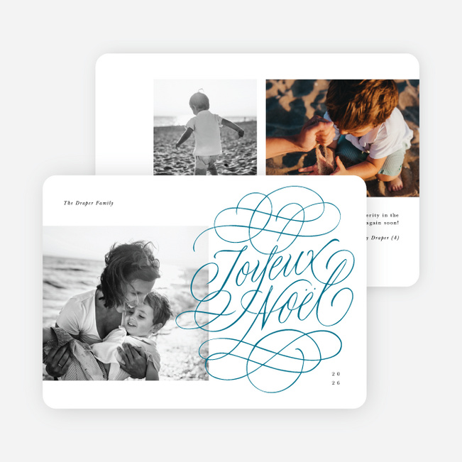 Joyeux Noel Christmas Cards - Blue