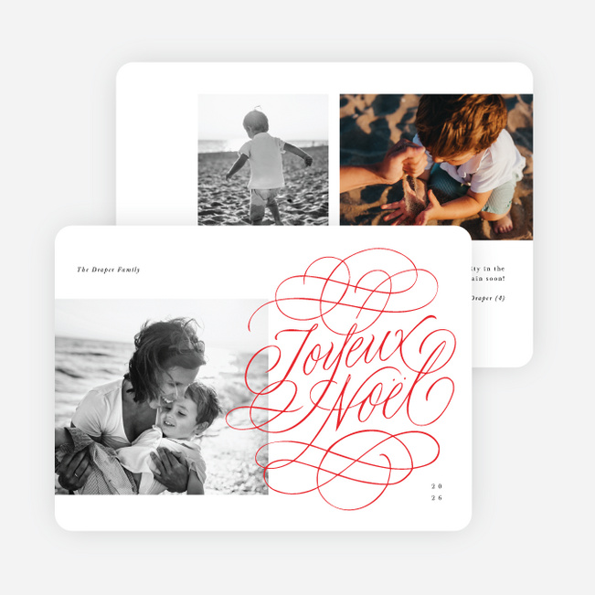 Joyeux Noel Christmas Cards - Red