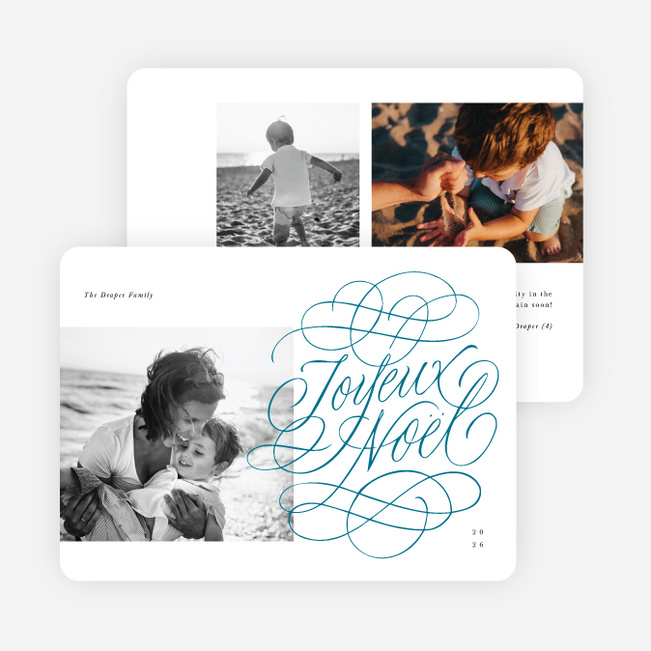 Joyeux Noel Christmas Cards - Blue