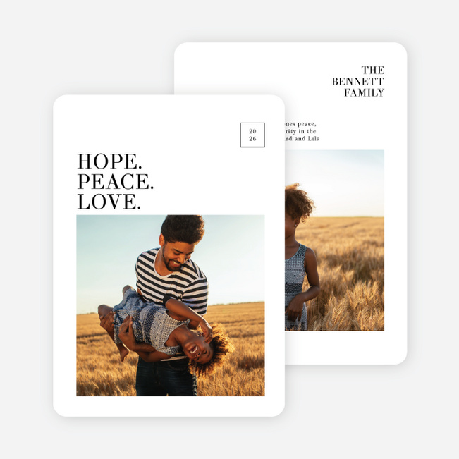 Clean Angles Multi Photo Holiday Cards - White