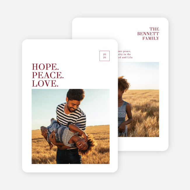 Clean Angles Multi Photo Holiday Cards - Red