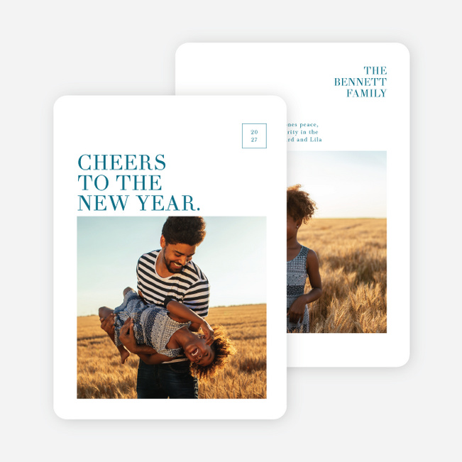 Clean Angles New Year Cards and Invitations - Blue