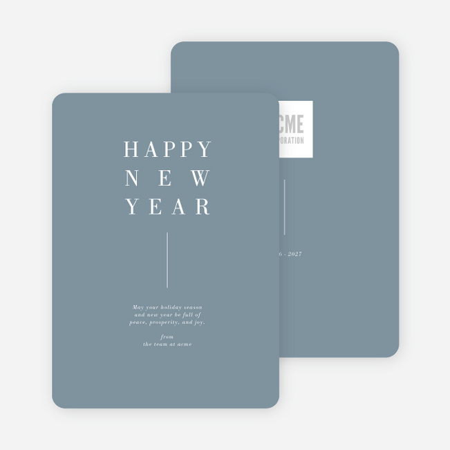 Contemporary Wishes Corporate Holiday Cards - Blue