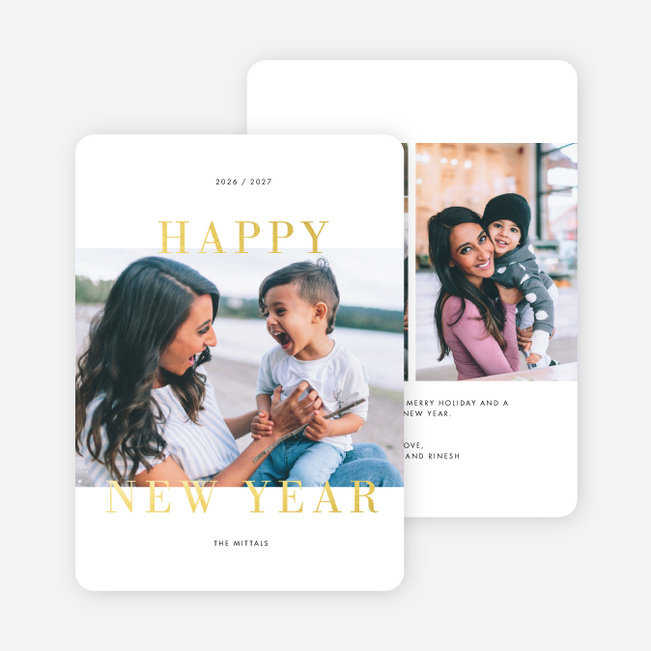 Foil Moments New Years Cards - Yellow