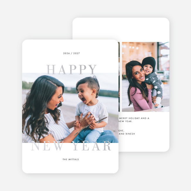 Foil Moments New Years Cards - Gray