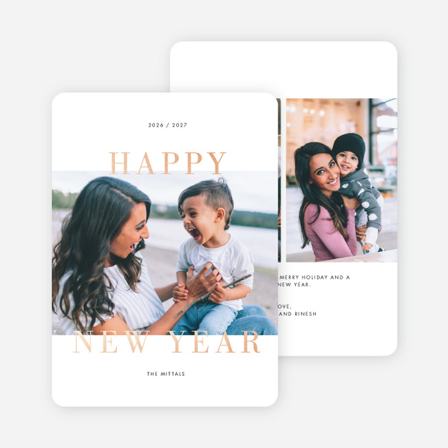 Foil Moments New Years Cards - Pink