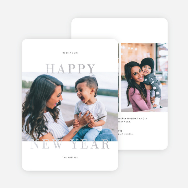Foil Moments New Years Cards - Gray