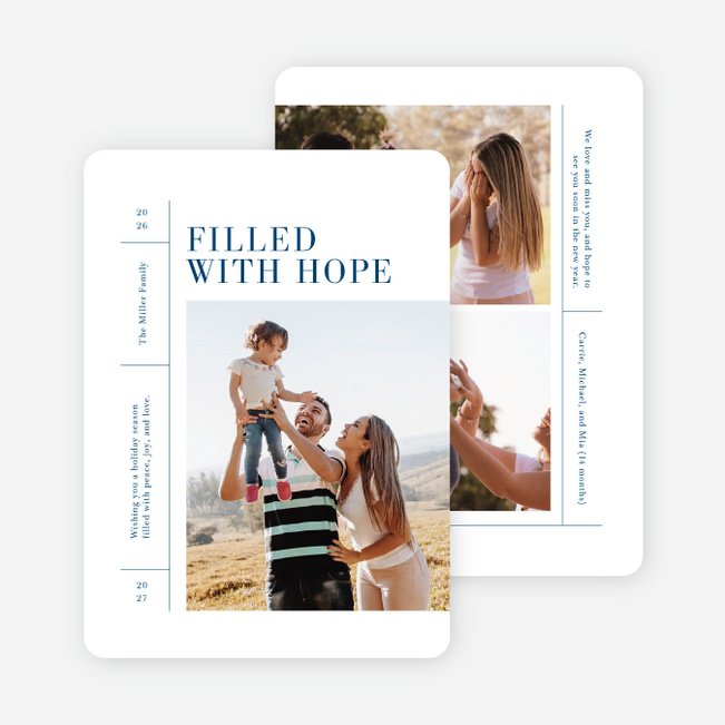 Fun Grid Multi Photo Holiday Cards - Blue
