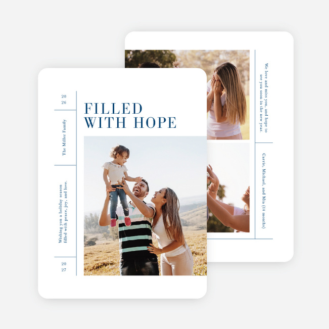 Fun Grid Multi Photo Holiday Cards - Blue
