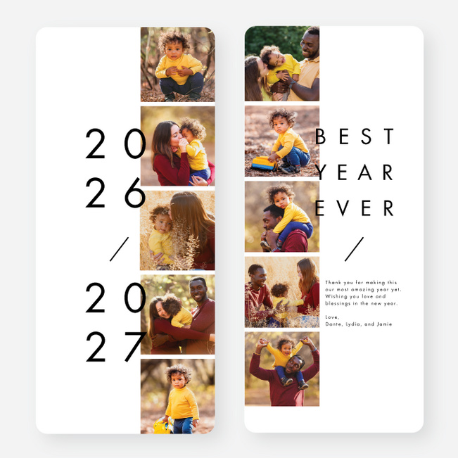 Modern Filmstrip Holiday Cards - White