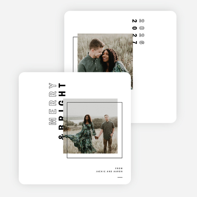 Offset Details Holiday Cards - Black