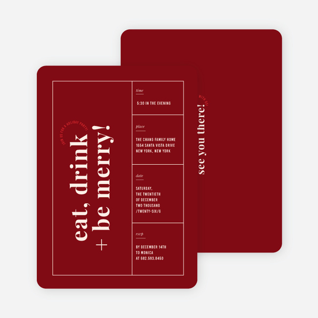 Rustic Fun Holiday Invitations - Red