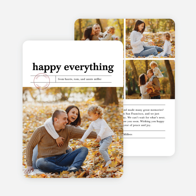 Touch of Rustic Multi Photo Holiday Cards - White