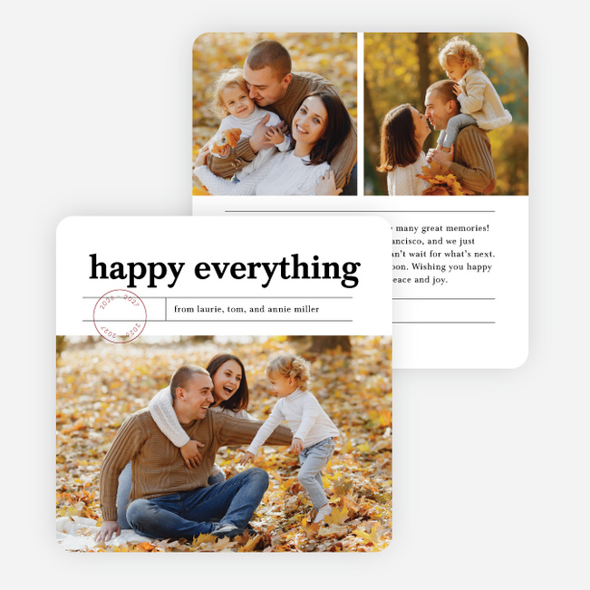 Touch of Rustic Multi Photo Holiday Cards - White