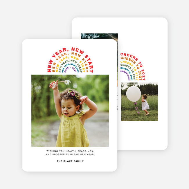 Vibrant Arch New Year Cards and Invitations - Multi