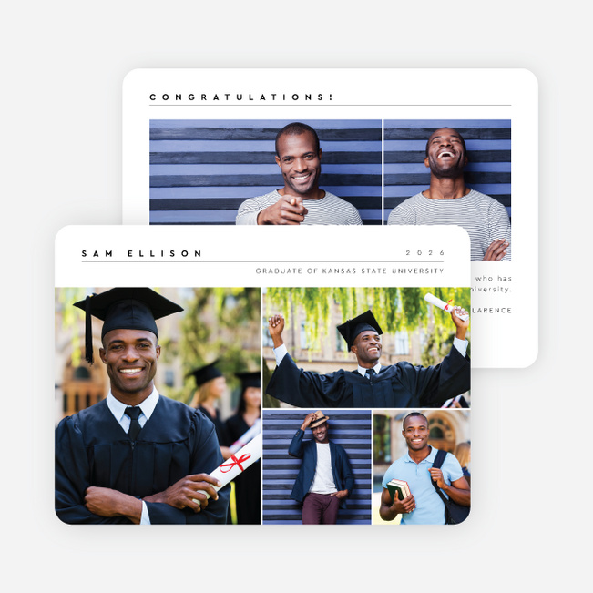 Clean Slate Graduation Announcements and Invitations - White