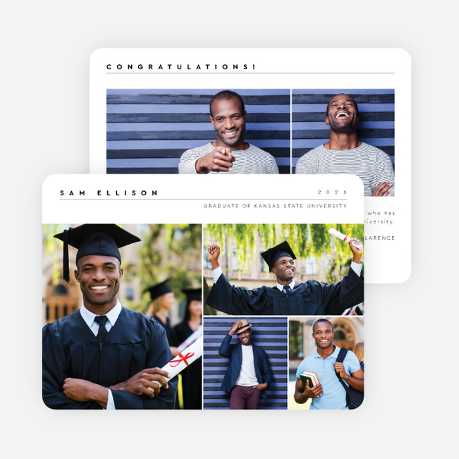 Clean Slate Graduation Announcements and Invitations - White