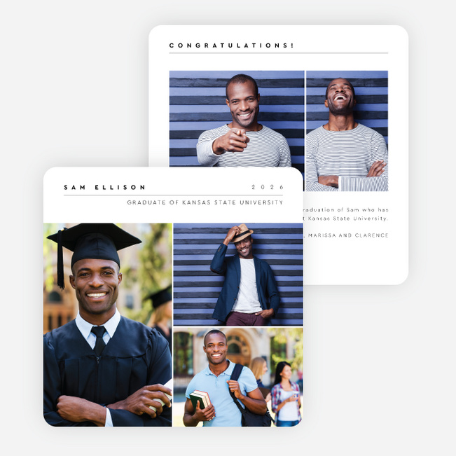 Clean Slate Graduation Announcements and Invitations - White