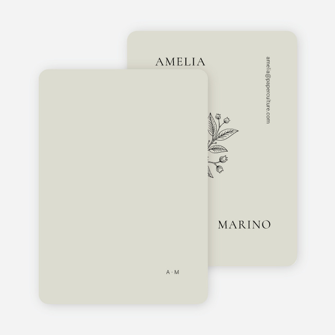 Floral Ampersand Wedding Thank You Cards - Beige