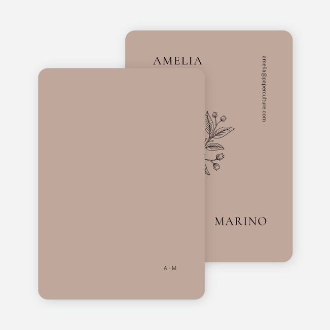 Floral Ampersand Wedding Thank You Cards - Brown