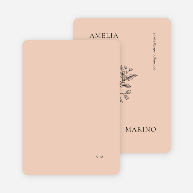 Floral Ampersand Wedding Thank You Cards - Orange