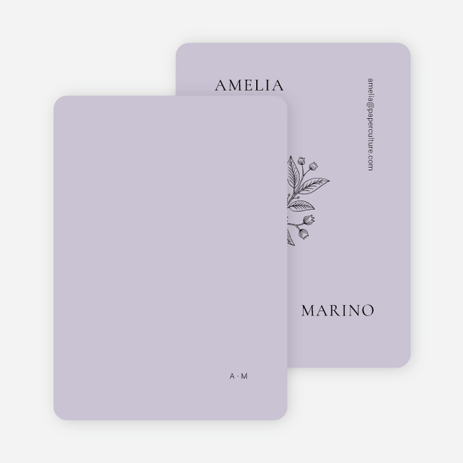 Floral Ampersand Wedding Thank You Cards - Purple