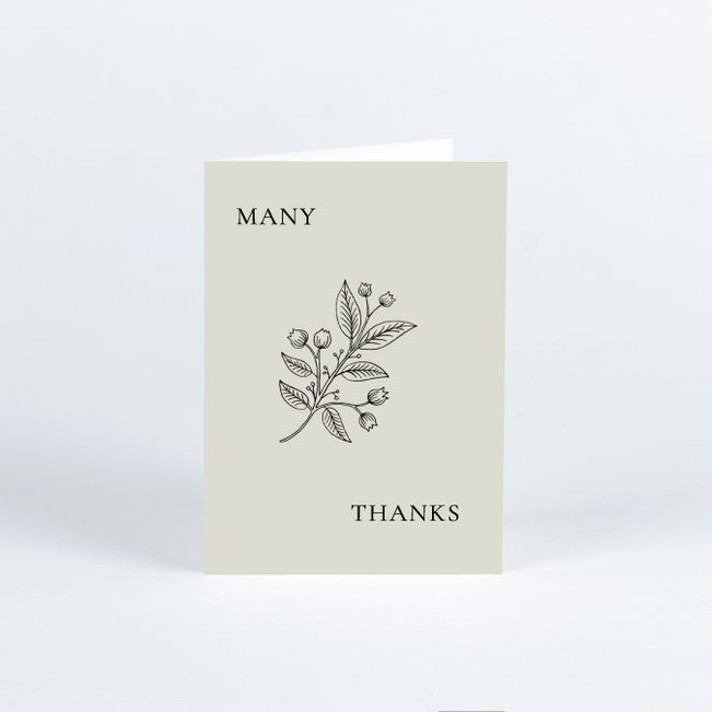Floral Ampersand Wedding Thank You Cards - Beige
