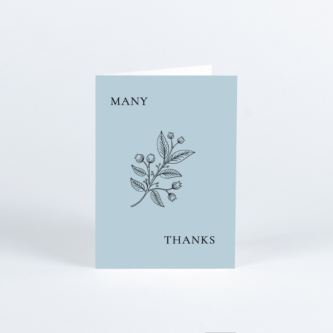 Floral Ampersand Wedding Thank You Cards - Blue
