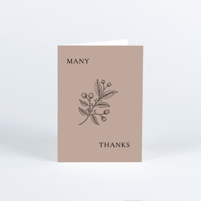 Floral Ampersand Wedding Thank You Cards - Brown