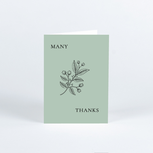 Floral Ampersand Wedding Thank You Cards - Green