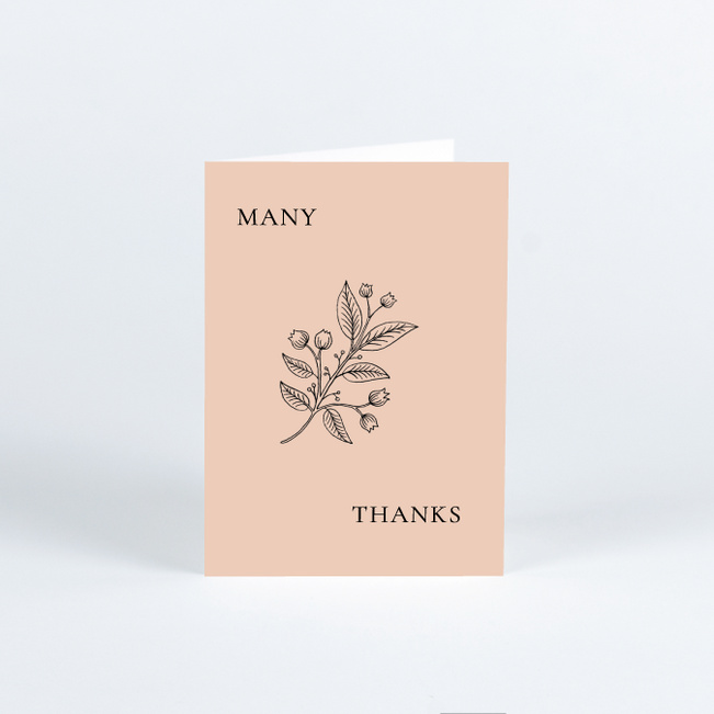 Floral Ampersand Wedding Thank You Cards - Orange