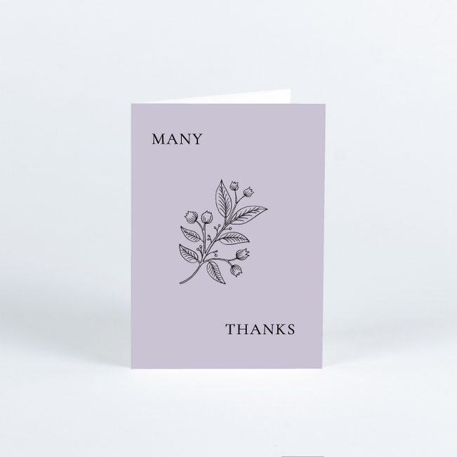 Floral Ampersand Wedding Thank You Cards - Purple