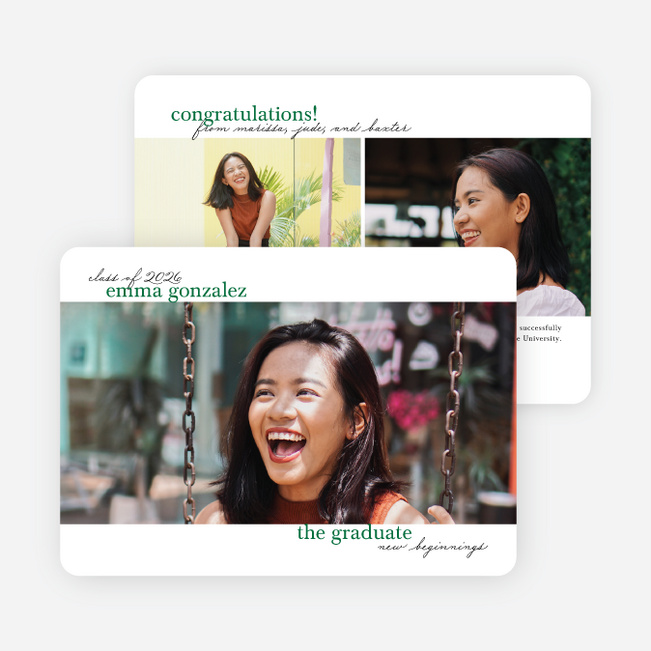 To the Future Graduation Announcements and Invitations - Green