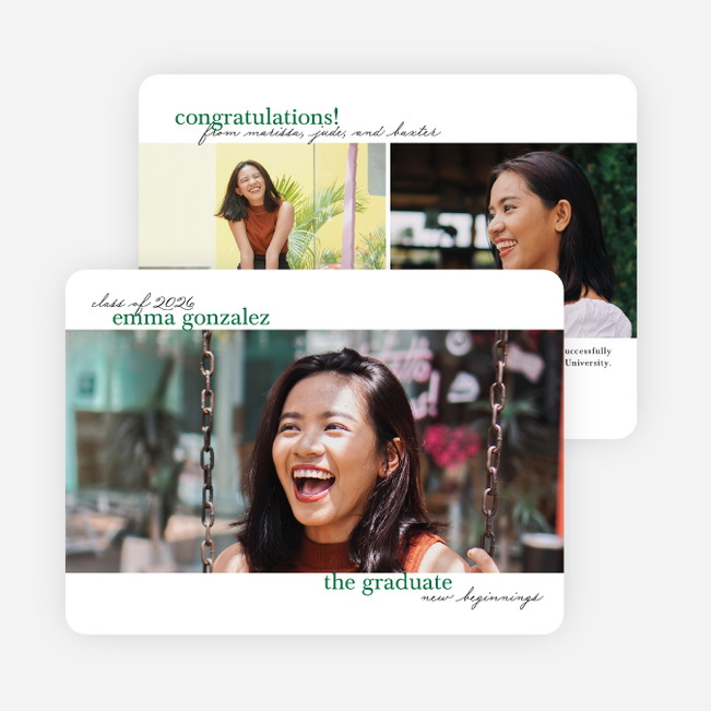 To the Future Graduation Announcements and Invitations - Green