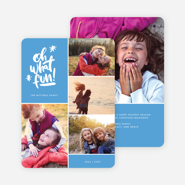 Cheery Grid Holiday Cards - Blue
