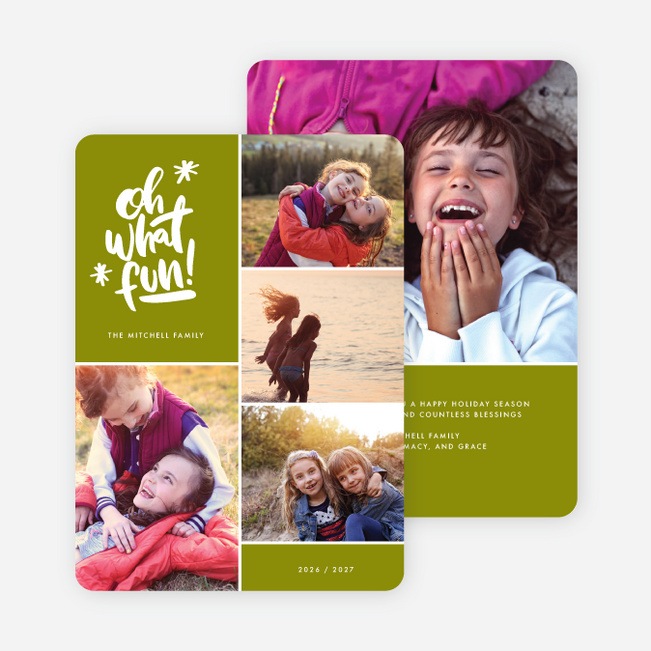 Cheery Grid Holiday Cards - Green