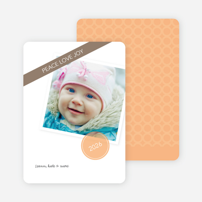 Circle of Peace, Love & Joy Holiday Photo Cards - Orange