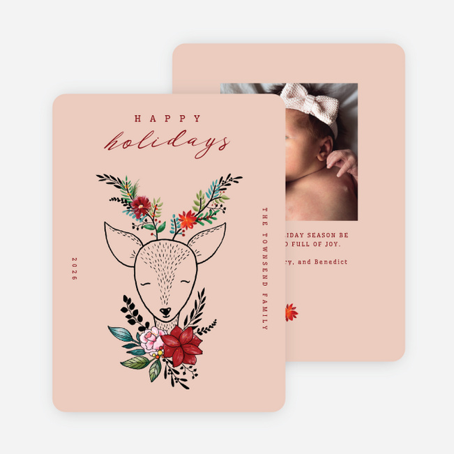Deerly Beloved Holiday Cards and Invitations - Pink
