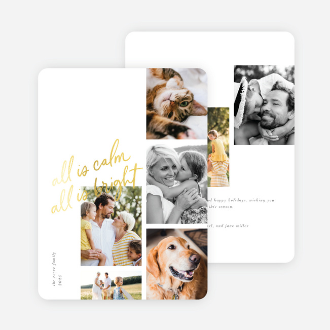 Foil Calming Moment Christmas Cards - Yellow