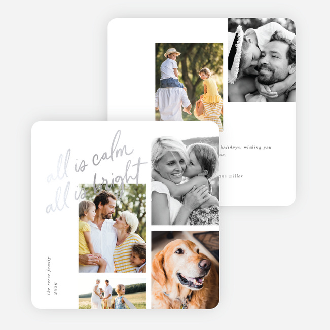 Foil Calming Moment Christmas Cards - Gray