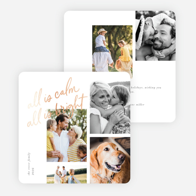 Foil Calming Moment Christmas Cards - Pink