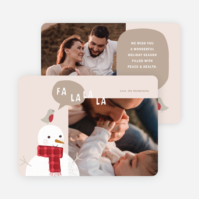 Friendly Snowman Holiday Cards and Invitations - Beige